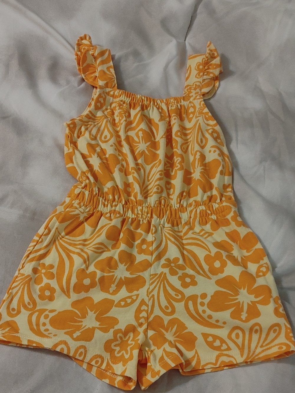wonder nation Yellow & Orange Floral Girls' Romper
